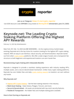 Keynode.net: The Leading Crypto Staking Platform Offering the Highest APY Rewards