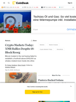 Crypto Markets Today: Monero's XMR Price Rallies Despite 18-Block Reorg