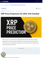 XRP Price Prediction For 25th-31st October  