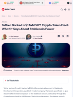 Tether Backed a $134M SKY Crypto Token Deal: Stablecoin Power?