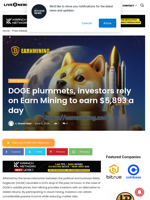 DOGE plummets, investors rely on Earn Mining to earn $5,893 a day | Live Bitcoin News