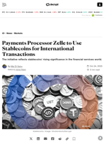 Payments Processor Zelle to Use Stablecoins for International Transactions - Decrypt