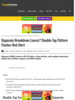 Dogecoin Breakdown Looms? Double-Top Pattern Flashes Red Alert