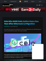 Celo Hits 840K Daily Active Users One Year After Ethereum L2 Migration - Blockchain.News
