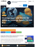 Bitcoin News: Strategy Buys 1,142 Bitcoin for $90M as Holdings Reach 714,644 BTC | Live Bitcoin News