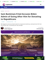 Bankman-Fried Alleges Biden Admin Retaliated Over GOP Support