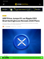 XRP Price Jumps 8% as Ripple CEO Brad Garlinghouse