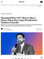 Mamdani Wins NYC Mayor's Race: Here's What the Crypto Predictions Markets Foretold - Decrypt