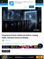 Hong Kong Freezes Stablecoin Plan, Leaving Big Banks Waiting