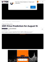 XRP Price Prediction for August 15 - U.Today