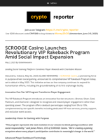SCROOGE Casino Launches Revolutionary VIP Rakeback Program Amid Social Impact Expansion
