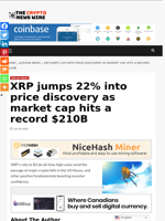 XRP jumps 22% into price discovery as market cap hits a record $210B - The Crypto News Wire