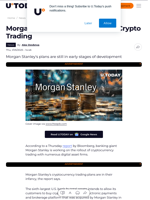 Morgan Stanley Plans to Launch Crypto Trading