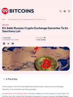 EU Adds Russian Crypto Exchange Garantex To Its Sanctions List - 99Bitcoins