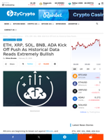 ETH, XRP, SOL, BNB, ADA Kick Off Push As Historical Data Reads Extremely Bullish ⋆ ZyCrypto