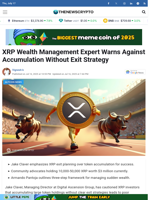 XRP Wealth Management Expert Warns Against Accumulation Without Exit Strategy