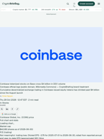 Coinbase tokenized stocks on Base cross $4 billion in DEX volume