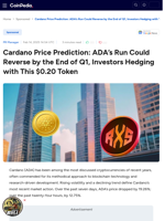 Cardano Price Prediction: ADA's Run Could Reverse by the End of Q1, Investors Hedging with This $0.20 Token