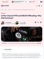 Arthur Hayes HYPE and NEAR Offloading: What Did He Dump?