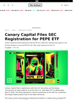 Canary Capital Files SEC Registration for PEPE ETF - 