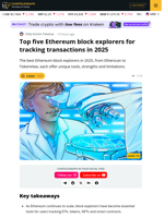 Top 5 Ethereum Block Explorers for Tracking Transactions in 2025