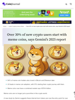 Meme coins lead the way for new crypto users, Gemini finds