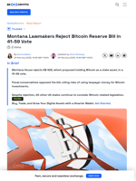 Montana Says No to State Bitcoin Holdings