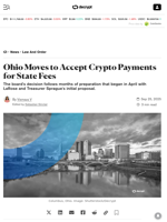 Ohio Moves to Accept Crypto Payments for State Fees - Decrypt