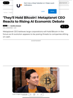 'They'll Hold Bitcoin': Metaplanet CEO Reacts to Rising AI Economic Debate - U.Today