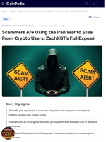 ZachXBT Exposes Crypto Scam Network Using Iran War Panic on X