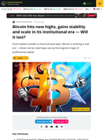 Bitcoin institutional adoption Brings BTC To A New Era
