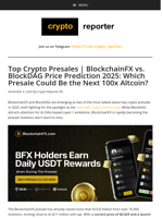 Top Crypto Presales | BlockchainFX vs. BlockDAG Price Prediction 2025: Which Presale Could Be the Next 100x Altcoin?