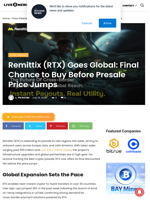 Remittix (RTX) Goes Global: Final Chance to Buy Before Presale Price Jumps | Live Bitcoin News