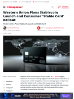 Western Union Plans Stablecoin Launch and Consumer 'Stable Card' Rollout - Coinspeaker