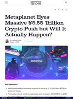 Metaplanet Eyes Massive ¥5.55 Trillion Crypto Push but Will It Actually Happen?