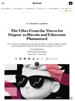 The Vibes From the 'Davos for Degens' as Bitcoin and Ethereum Plummeted - Decrypt