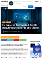 EU Explores Centralized Crypto Regulation Similar to SEC Model | Live Bitcoin News