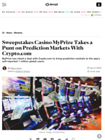Sweepstakes Casino MyPrize Takes a Punt on Prediction Markets With Crypto.com - Decrypt