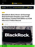 BlackRock (BLK) Stock: Q3 Earnings Beat Estimates Despite Lower Profit, Net Inflows Totaled $205 Billion as AUM Hits $13.5 Trillion Record