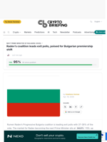 Radev's coalition leads exit polls, poised for Bulgarian premiership shift