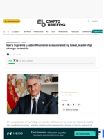 Iran's Supreme Leader Khamenei assassinated by Israel, leadership change uncertain