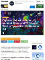 Cardano Price Prediction, Pi Network News and Why Layer Brett Is Tipped For 20x Gains In Q4 | Live Bitcoin News