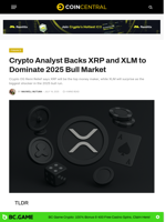 Crypto Analyst Backs XRP and XLM to Dominate 2025 Bull Market - CoinCentral