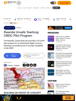 Rwanda Unveils Yearlong CBDC Pilot Program – Africa Bitcoin News