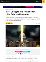 Three US Crypto Bills Revived After Initial Failure in House ote