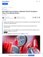 Are XRP Futures Bad For The Price? Analysts Weigh In