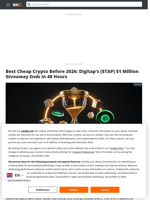 Best Cheap Crypto Before 2026: Digitap's ($TAP) $1 Million Giveaway Ends in 48 Hours