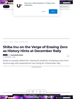 Shiba Inu on the Verge of Erasing Zero as History Hints at December Rally - U.Today