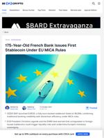 ODDO BHF Launches EUROD Stablecoin Under MiCA