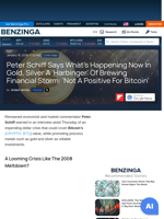 Peter Schiff Says What's Happening Now In Gold, Silver A 'Harbinger' Of Brewing Financial Storm: 'Not A Positive For Bitcoin'  - Benzinga